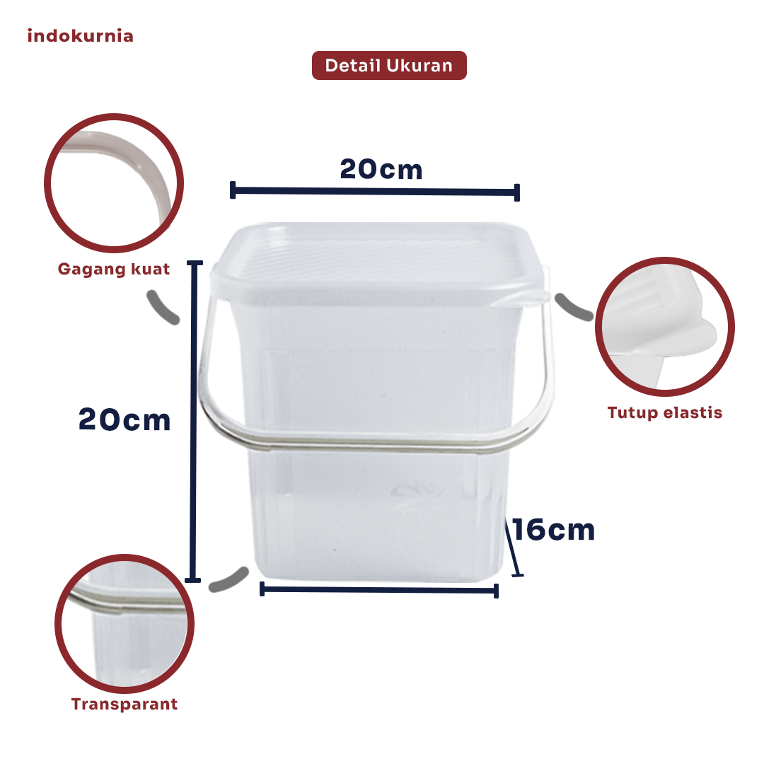 Indokurnia Toples Persegi Luxen 5 Liter American Colour