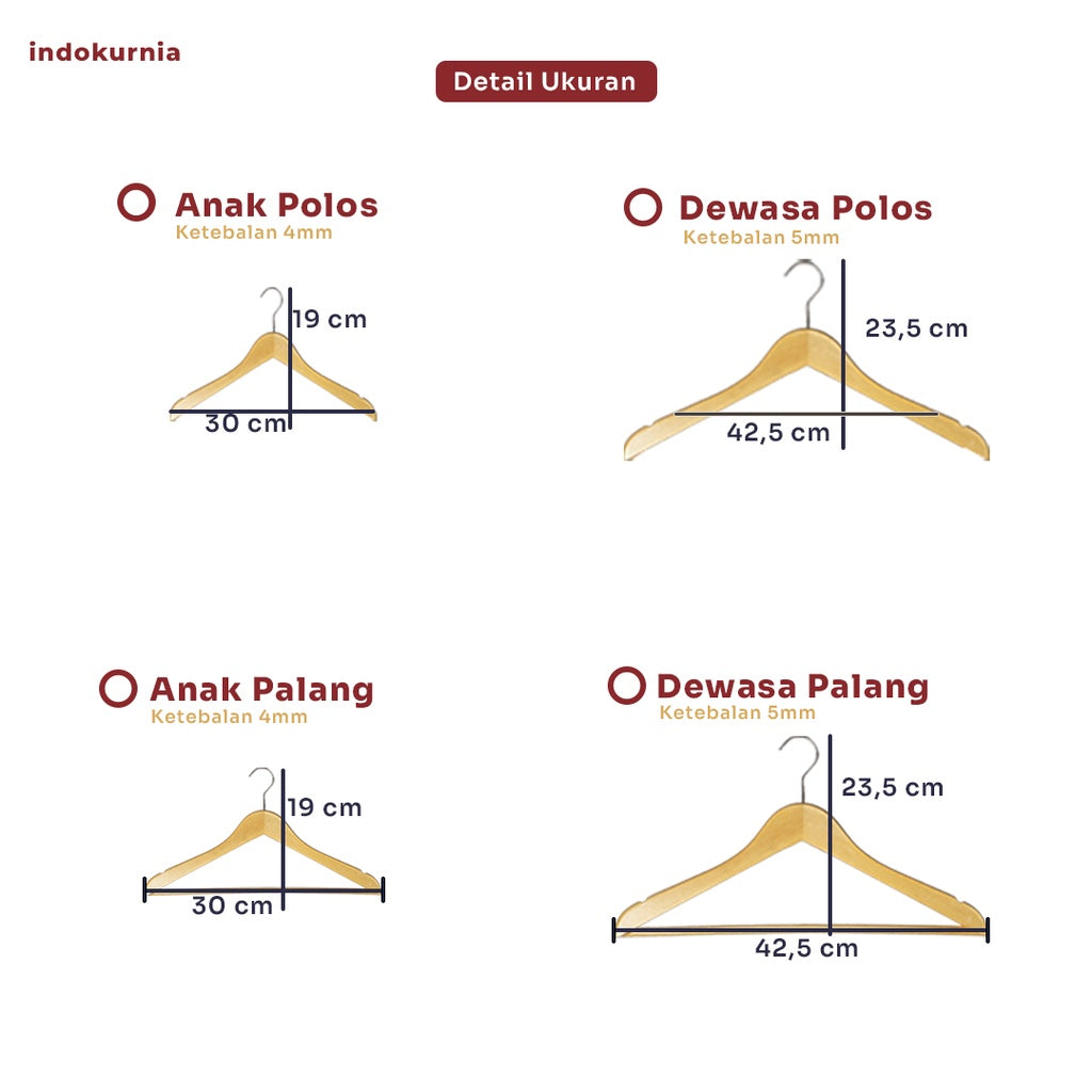 Indokurnia Hanger Kayu Kualitas Premium