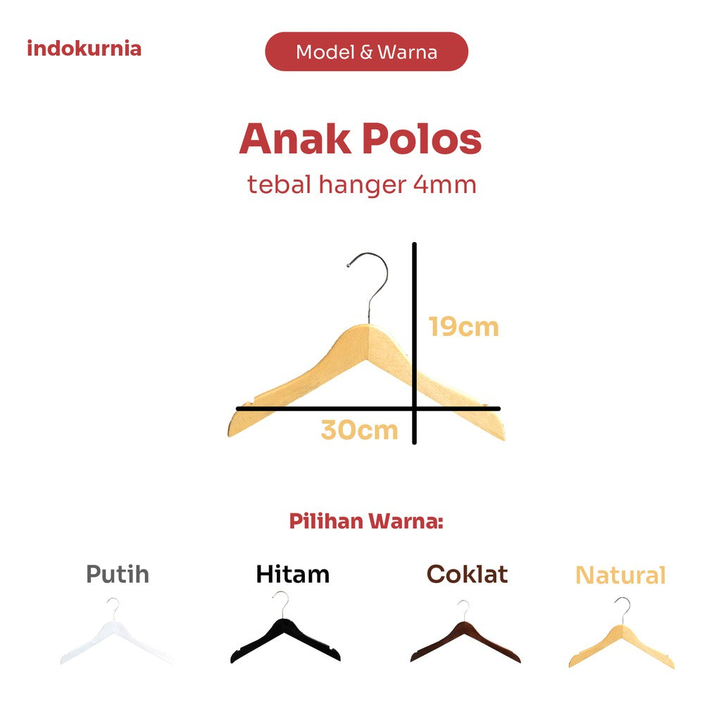 Indokurnia Hanger Kayu Kualitas Premium