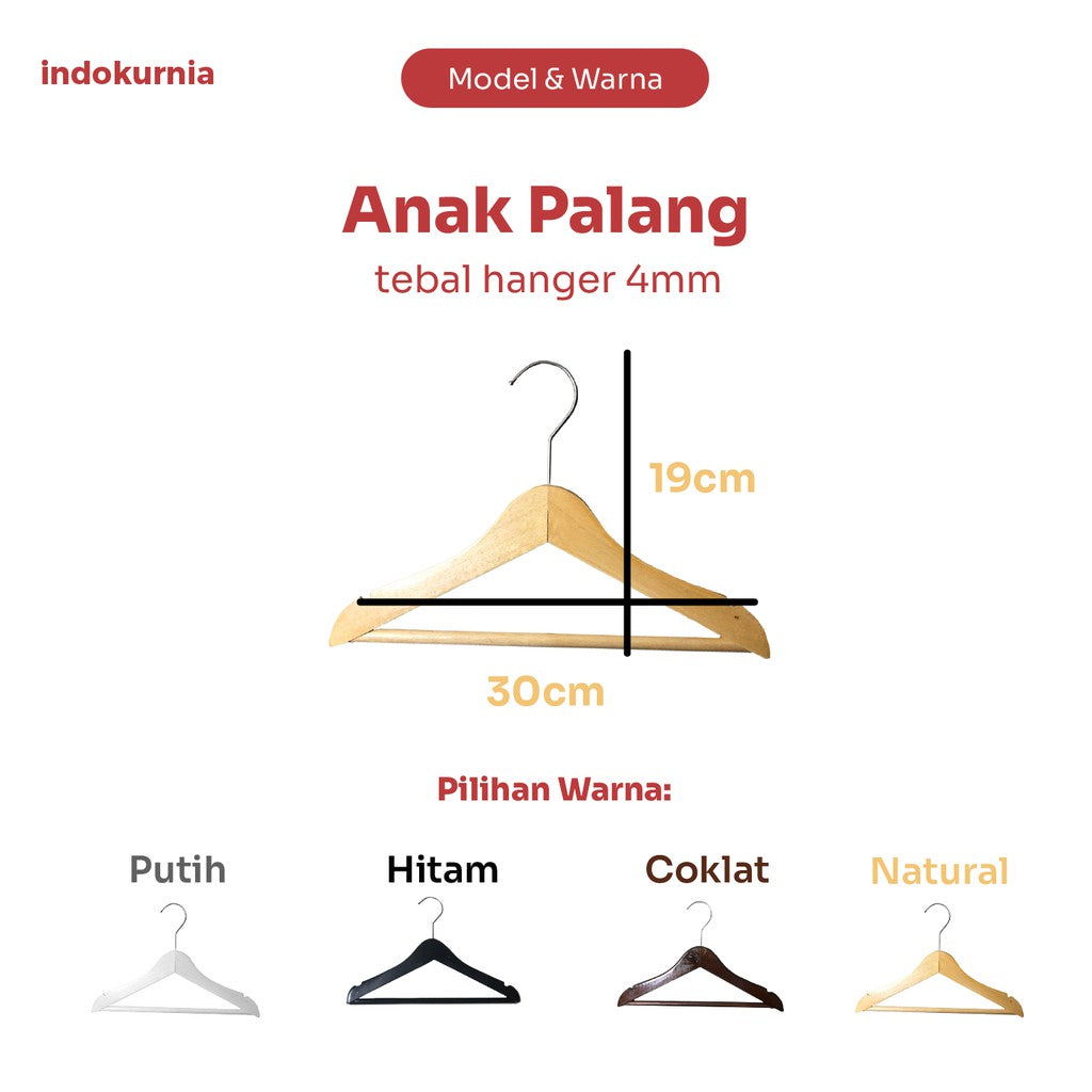 Indokurnia Hanger Kayu Kualitas Premium
