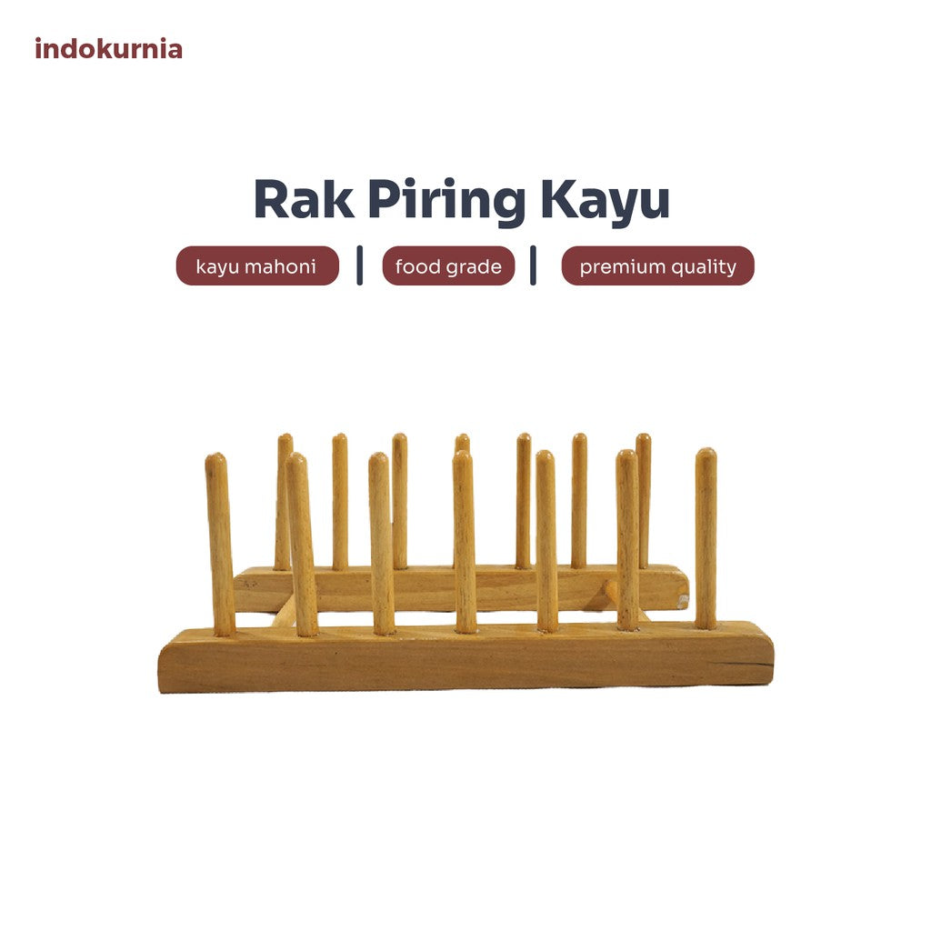 Indokurnia Rak Piring Kayu Isi 6