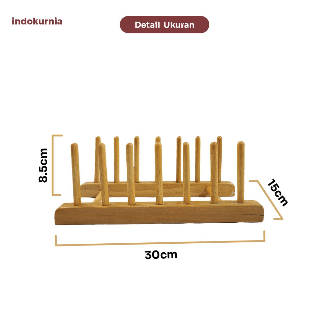 Indokurnia Rak Piring Kayu Isi 6