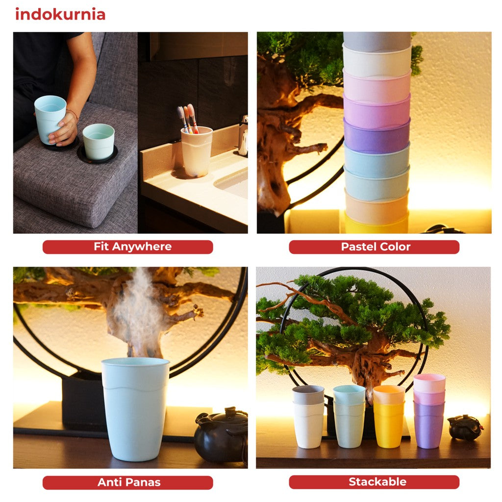 Indokurnia Gelas Grip 500 ML Pastel